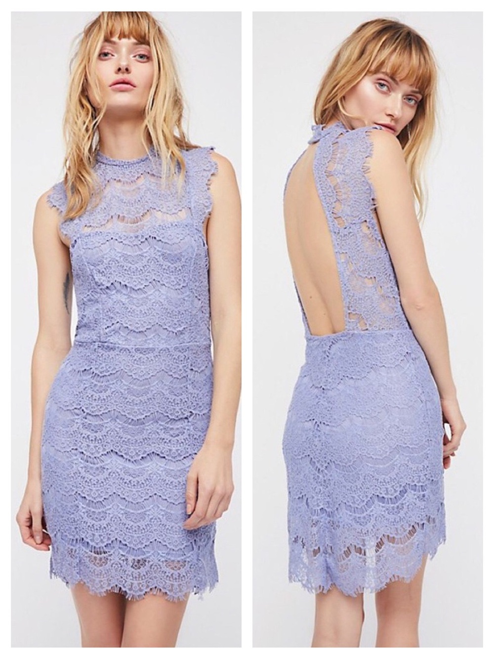 Free People Daydream Bodycon Lace Slip Dress Small
